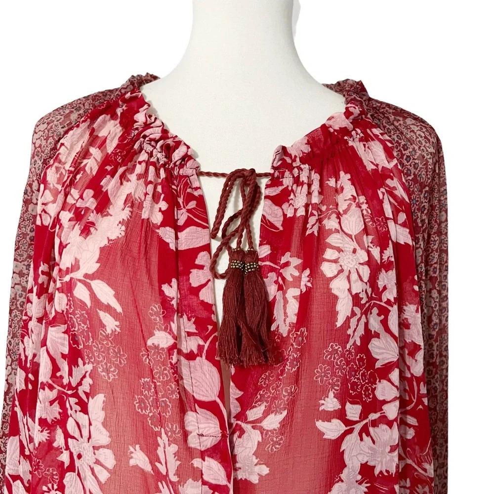 Free People Hendrix‎ Printed Top in Red